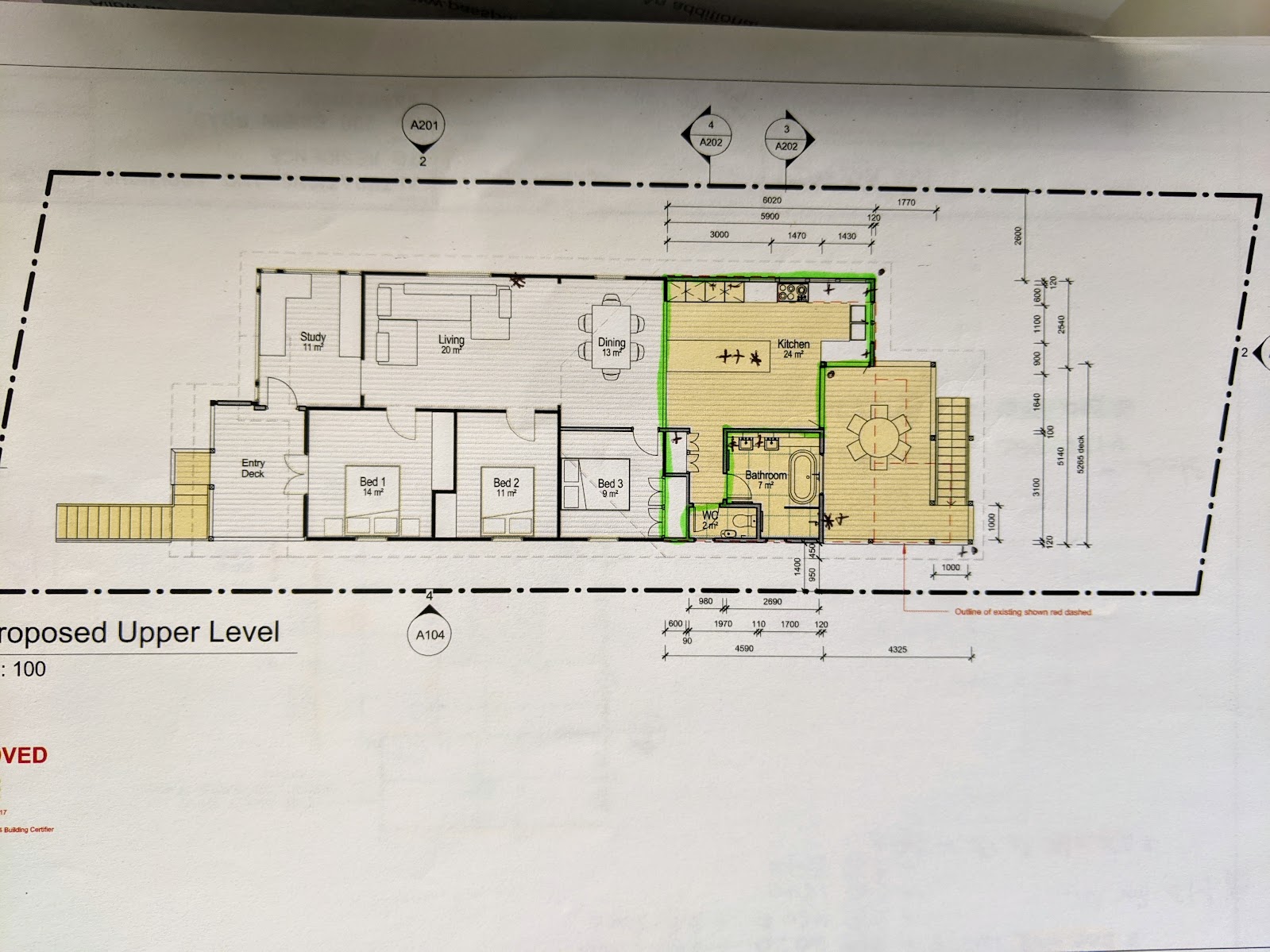 Architectural floor plan for residential upper level